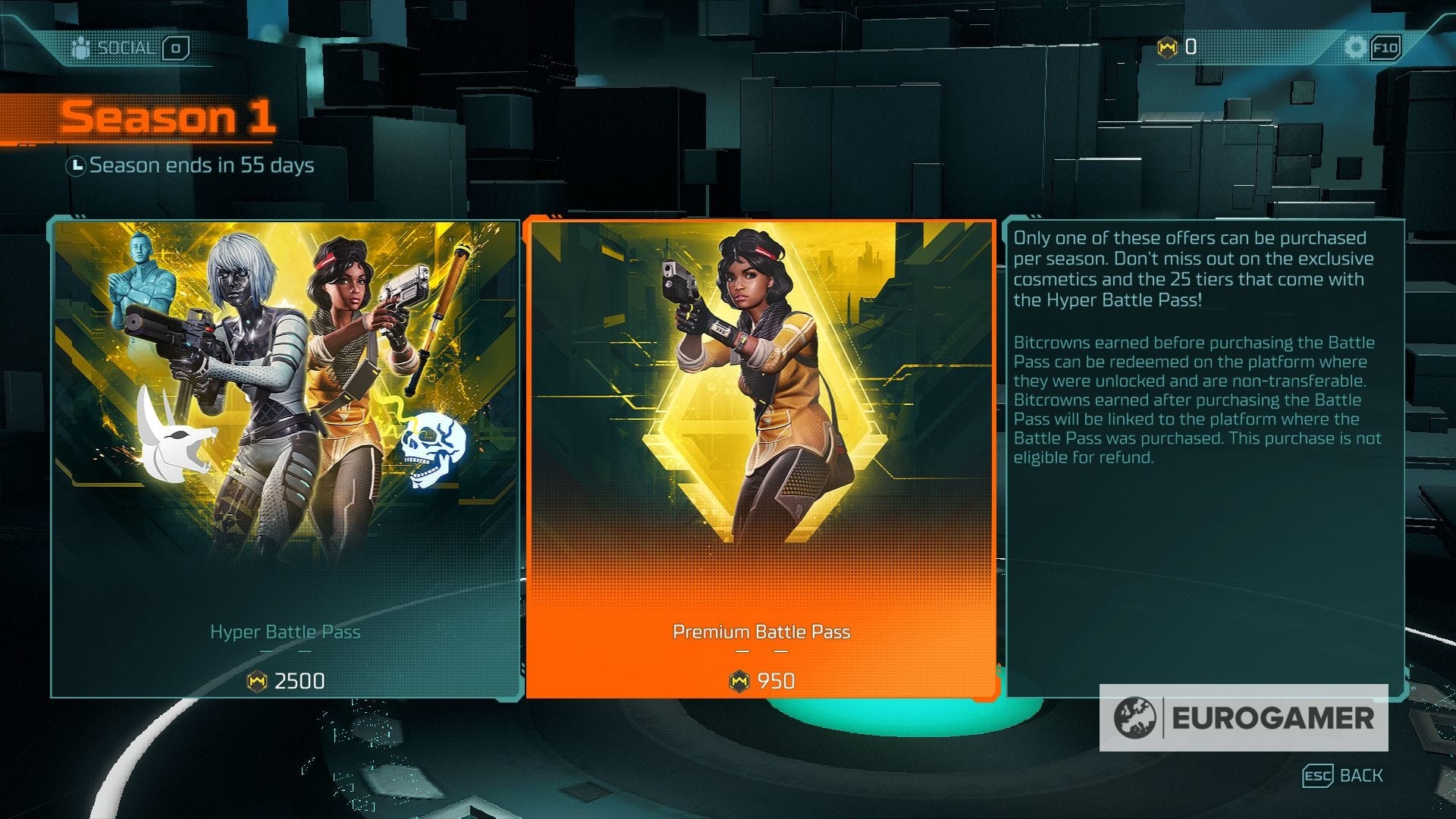 Hyper Scape Season 1 Battle Pass champion skins, including Nahri ...