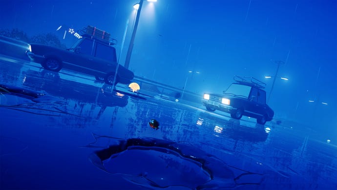 A piranha navigates a busy road at night in I Am Fish.