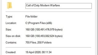 I got Call of Duty: Modern Warfare on PC down from 231GB to 168GB