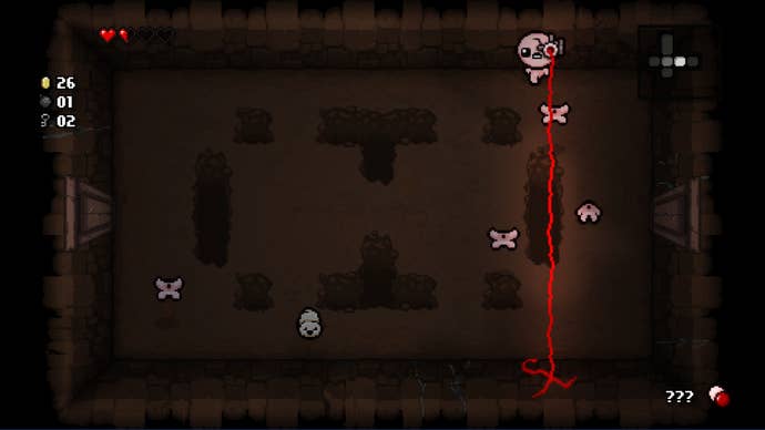 Isaac does some…uh…binding? In The Binding of Isaac: Rebirth.