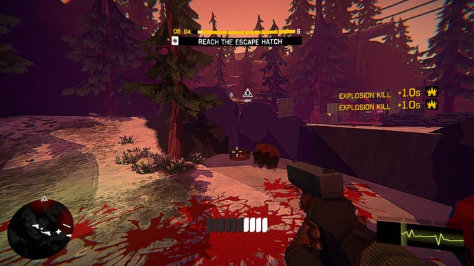 I Am Your Beast screenshot showing a scene of battle with blood all over the ground