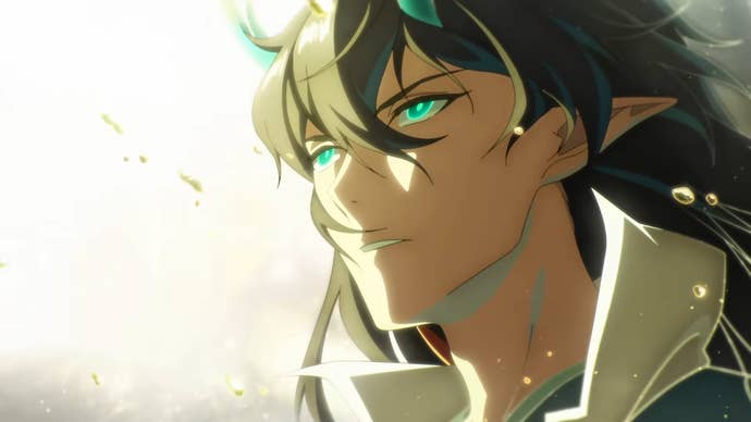 A still from the animated short “Ichor of Two Dragons” shows Imbibitor Lunae Dan Feng about to face a counterattack from Dan Heng in his current incarnation.