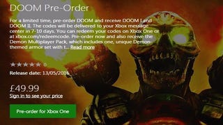 If you pre-order the new Doom on Xbox One, you get Doom 1 and Doom 2