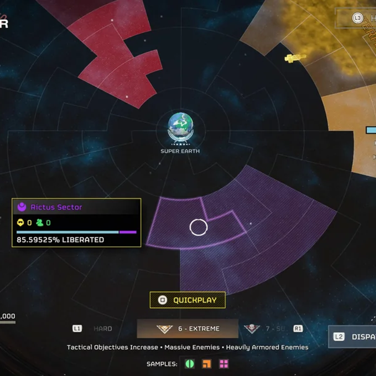 Sightings of Helldivers 2 Illuminate faction on Galactic War map