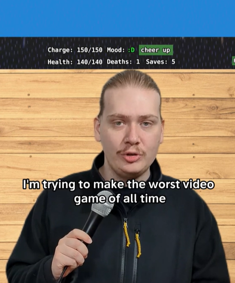 Screenshot from Carson Rapp&rsquo;s TikTok showing the creator speaking into a mic