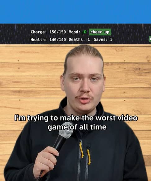 Screenshot from Carson Rapp’s TikTok showing the creator speaking into a mic