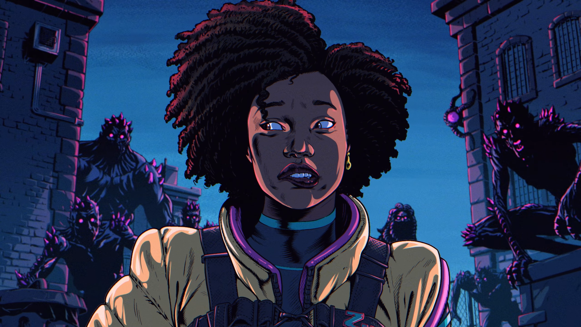 Screenshot from SSKTJL season three trailer introducing new playable character Lawless