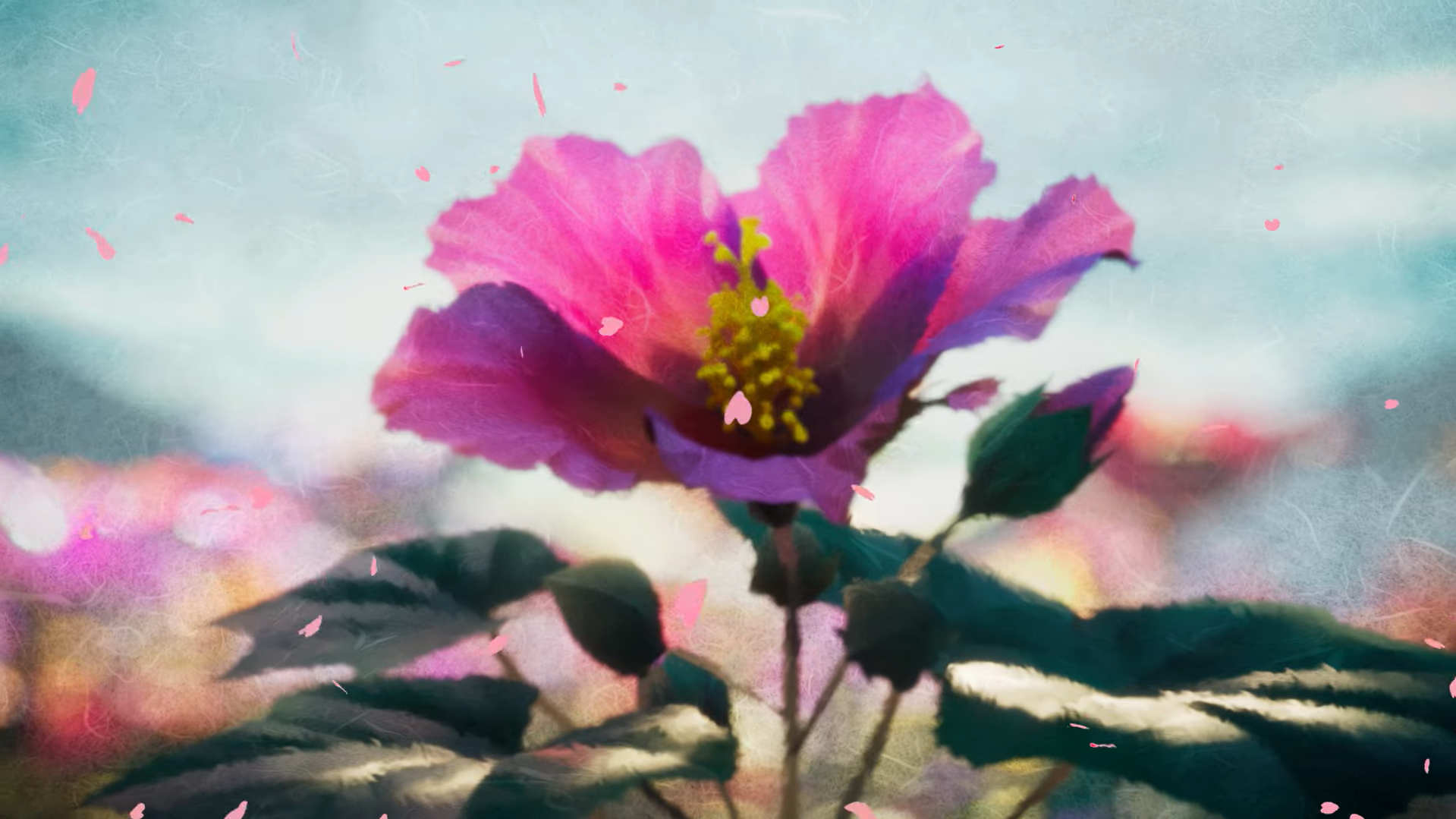 A blooming pink flower in the Okami sequel teaser