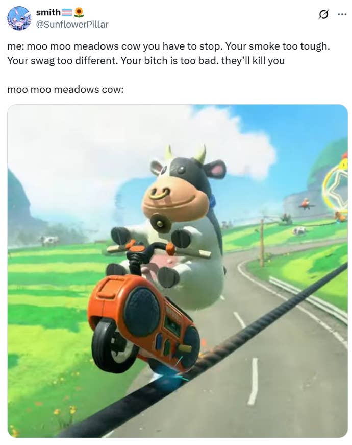 Image of the Moo Moo Meadows cow shared on social media