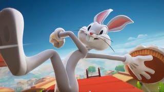 Bugs Bunny gets ready to throw a pie in MultiVersus