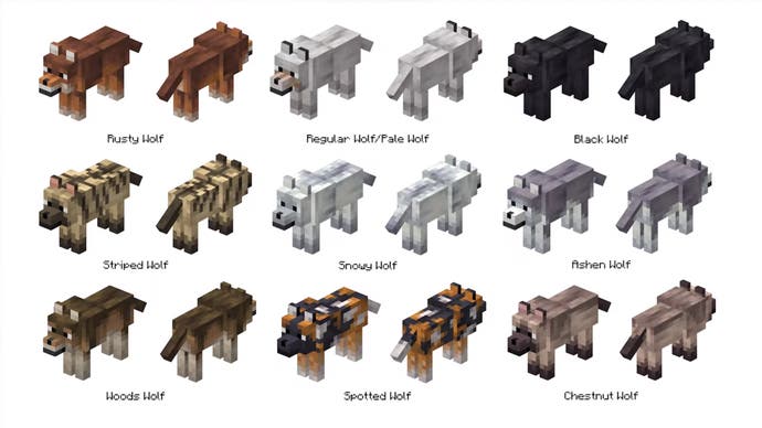 Minecraft wolf varients