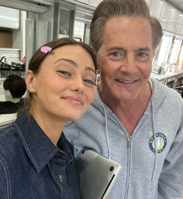 Ella Purnell next to her on-screen Fallout dad Kyle MacLachlan