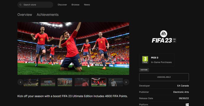 Epic FIFA search