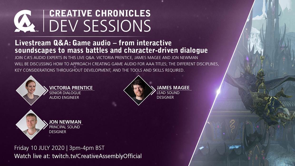 Join Creative Assembly for a live Q&A about game audio today ...
