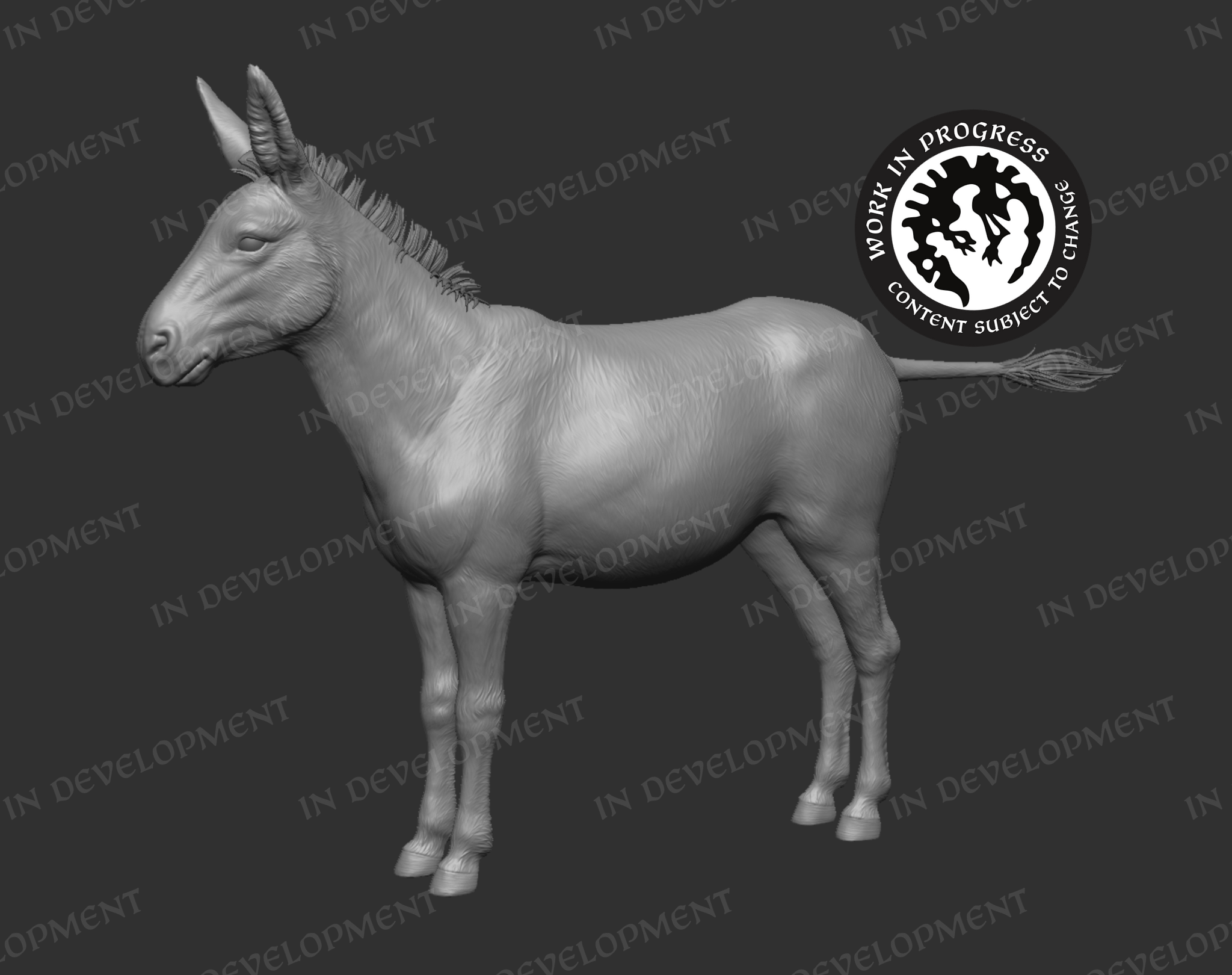 A work-in-progress Crusader Kings 3 donkey.