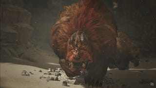 A big hairy dog monster in Monster Hunter Wilds