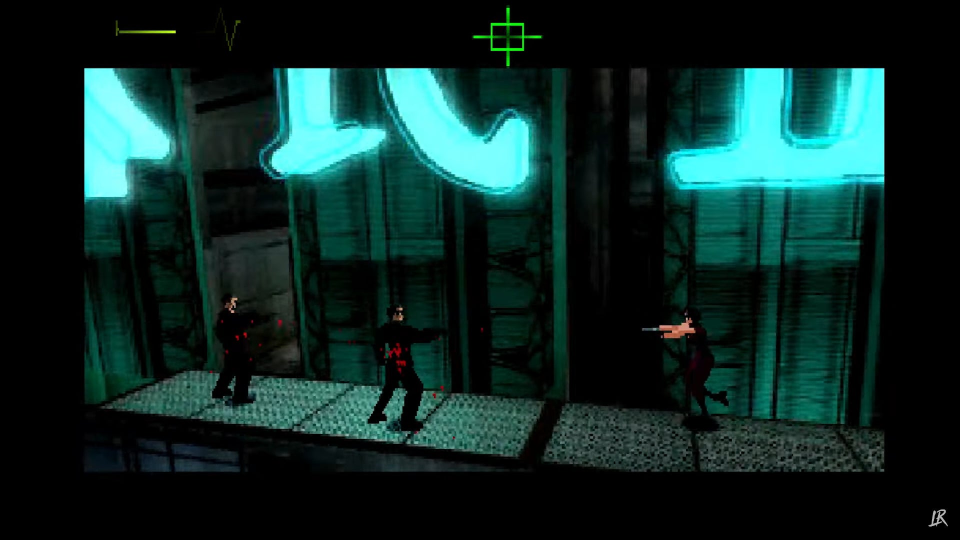 Hana guns down some bad dudes in Fear Effect - 1