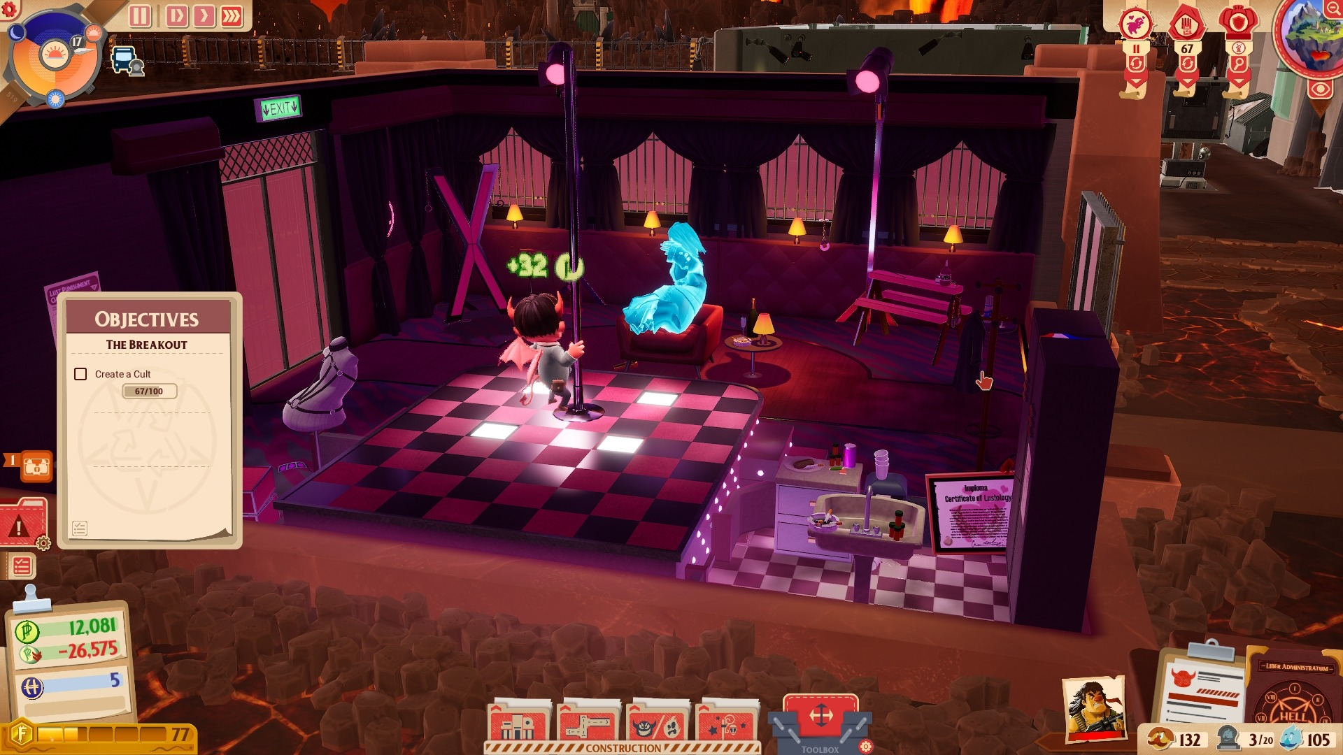 A sinner watches a pole dance in Sintopia