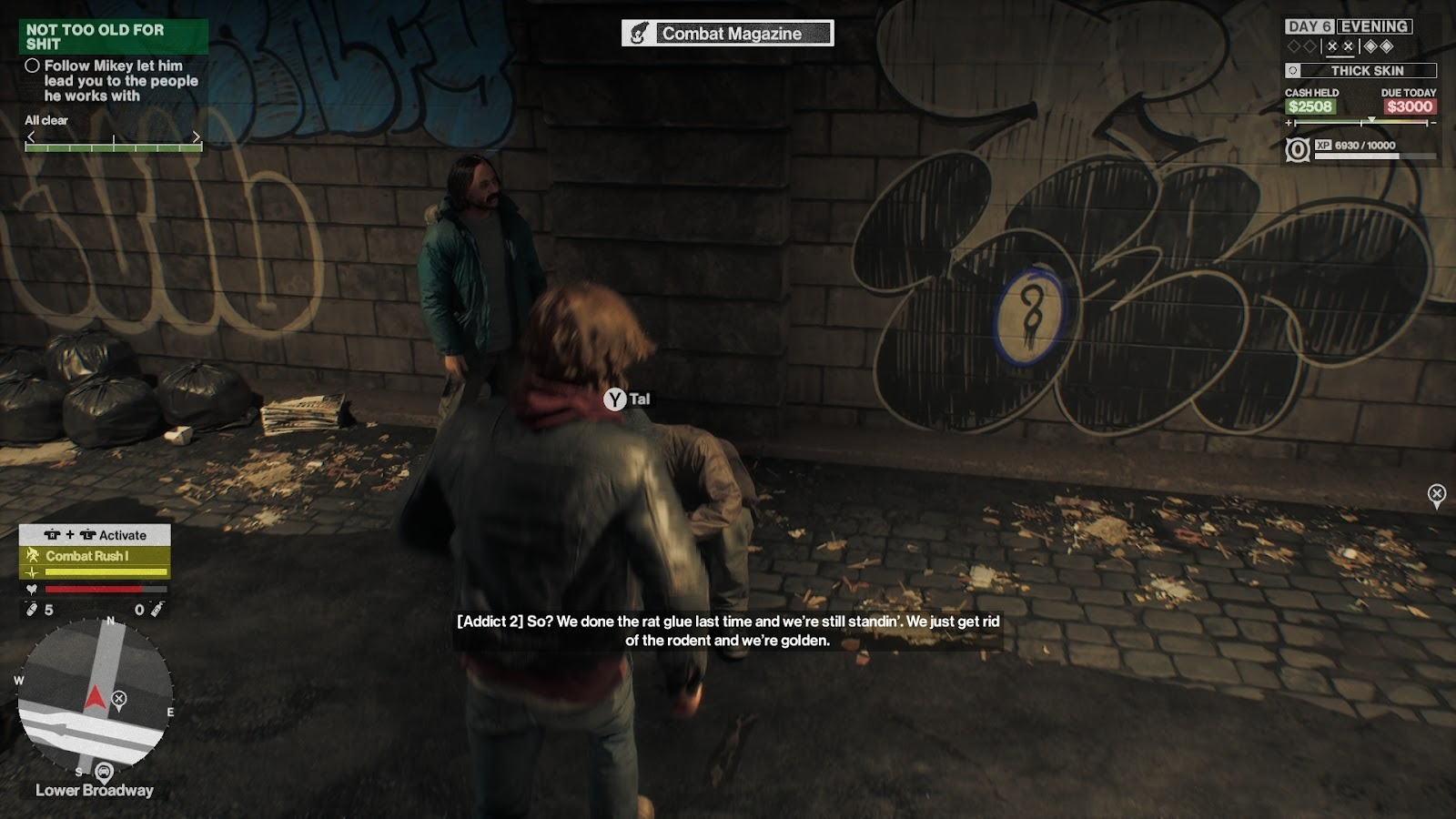 Samson talking to an addict in Samson.