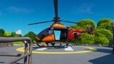 Fortnite: Vola con un elicottero Choppa sotto un Ponte d'Acciaio Viola, uno Rosso ed uno Blu - guida