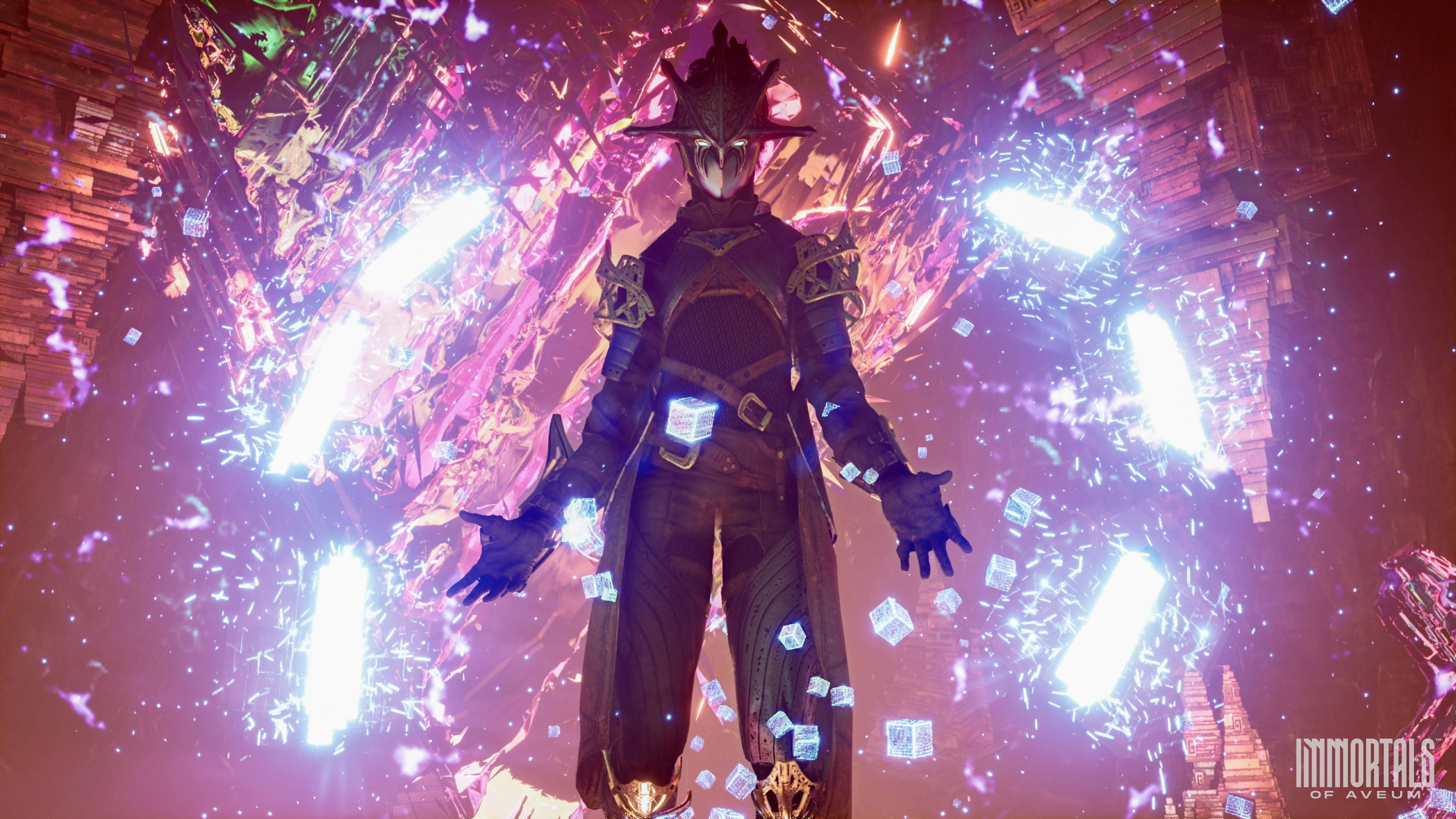 The Hand of Rasharn summoning the power of blue magic in Immortals of Aveum