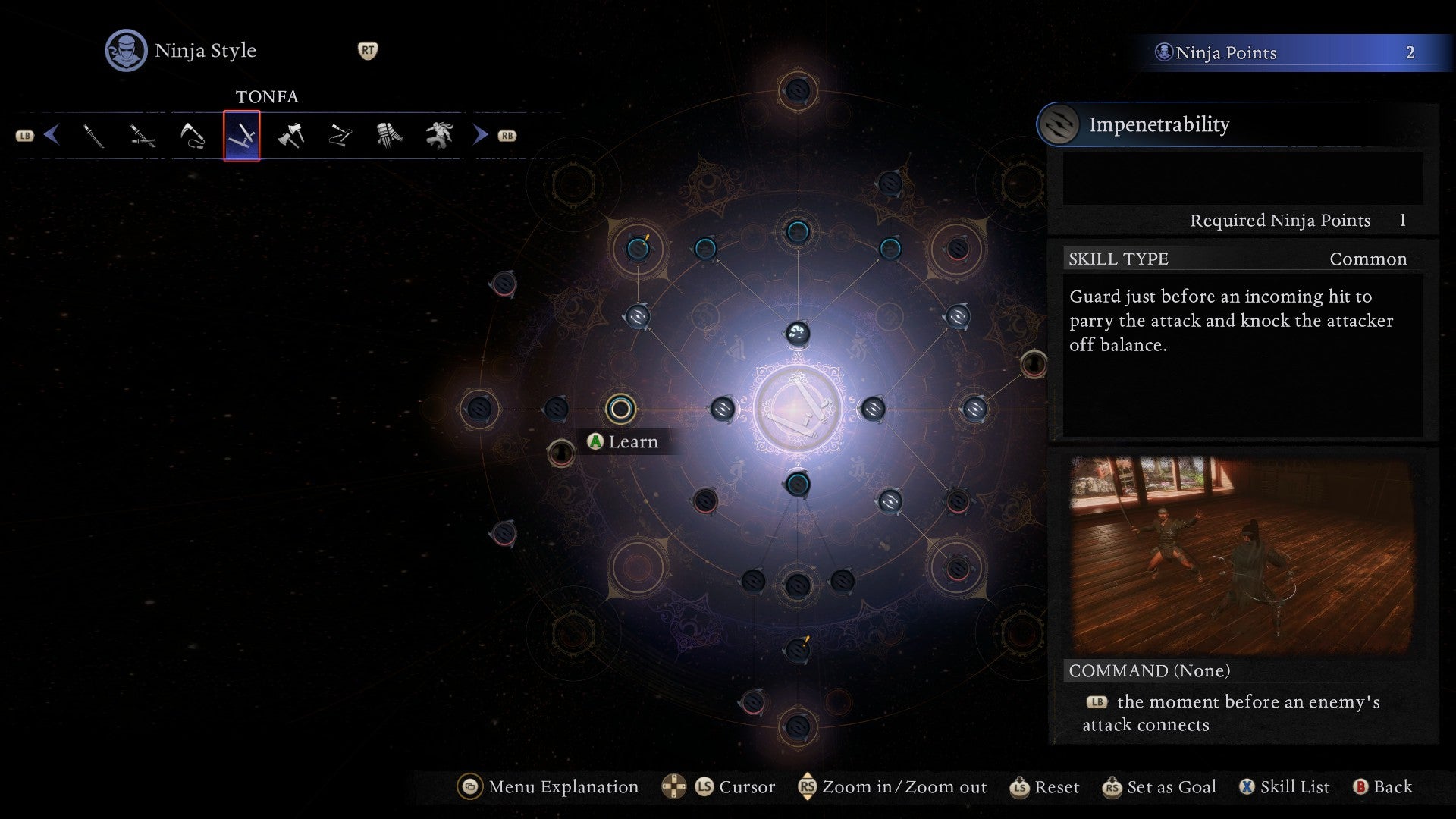 The Impenetrability Ninjutsu in Nioh 3, which acts as a Ninja parry. - 6