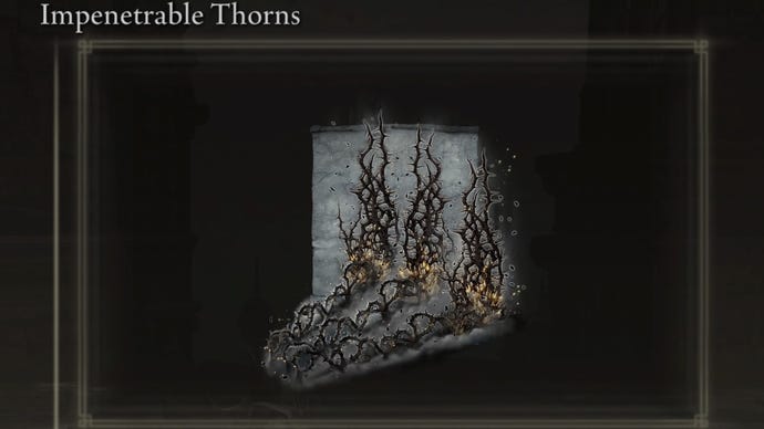 A close-up of the Impenetrable Thorns spell icon in the inventory of Elden Ring: Shadow of the Erdtree.