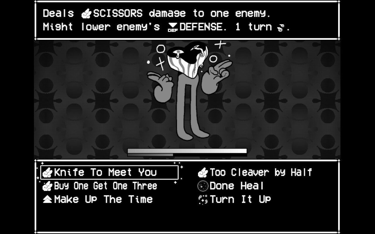 A battle scene with a heart on legs in In Stars And Time