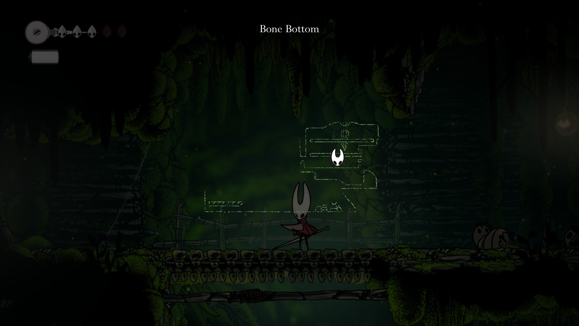 Hornet looks at an incomplete map in Hollow Knight: Silksong. - 9