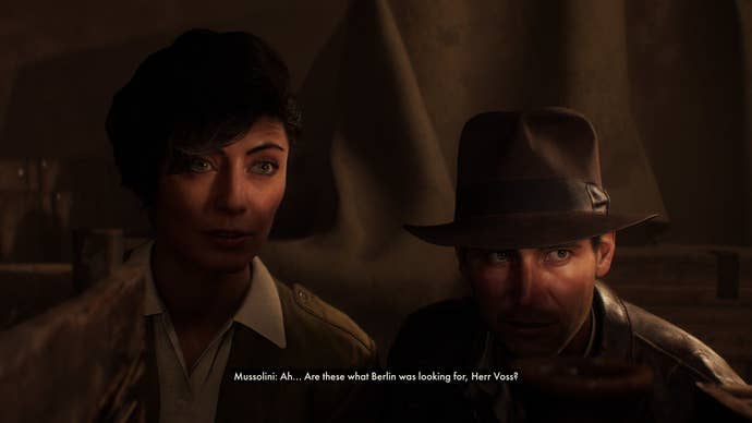 Gina and Indy hide in the shadows from Nazis.