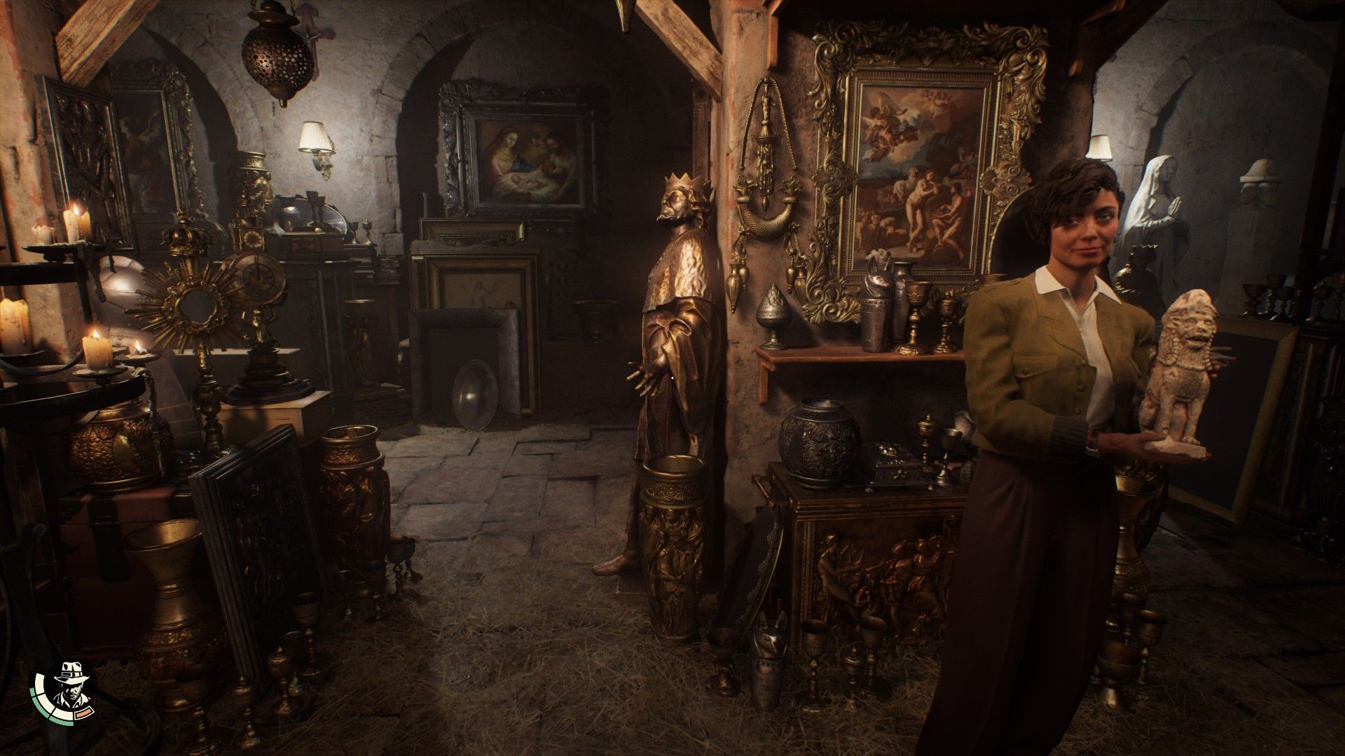 Gina shows the player an artifact in a vault full of relics. - 4