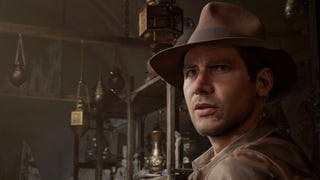 indiana jones and the great circle steam promo art indiana face close up