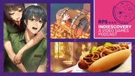 Indiescovery podcast episode 3 header image featuring the games All Of Us Are Dead, Super Adventure Hand, and Cook Serve Forever