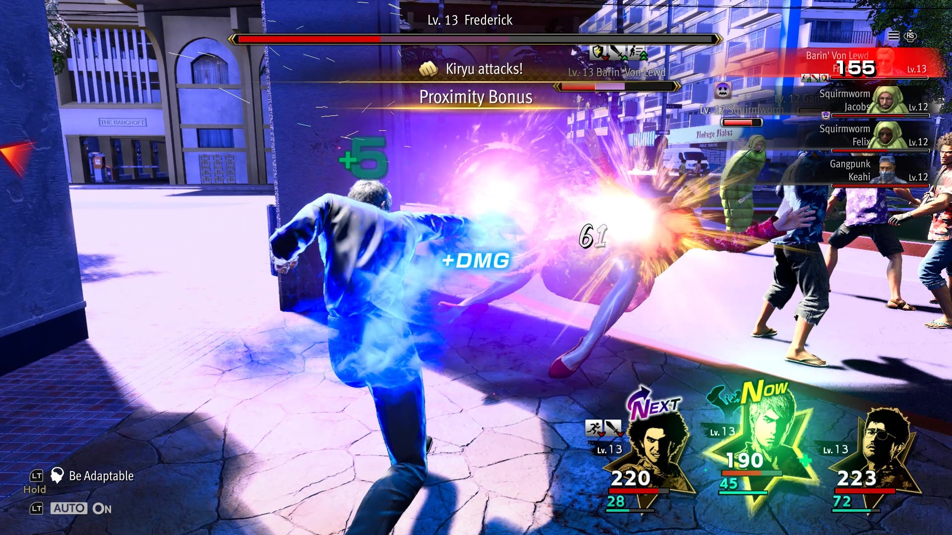 Kiryu punches a perv in a Like A Dragon: Infinite Wealth's turn-based battle. - 17