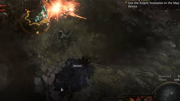 Following the flow of the river to the portal in The Infinite Hunger boss fight