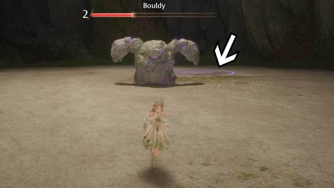 infinity nikki bouldy jump attack landing area circled on ground