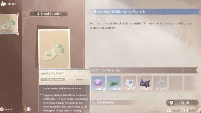 infinity nikki breath of wilderness crafting screen
