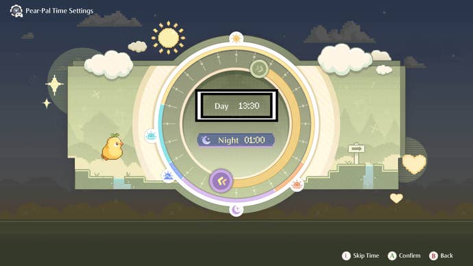 infinity nikki current time of day on pear pal app