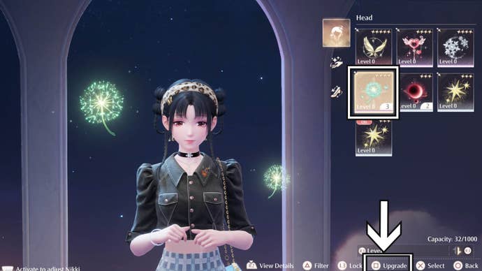 infinity nikki eureka menu upgrade option