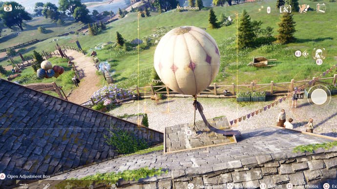 infinity nikki fly high friend markers showing peysi and mr balloon in frame