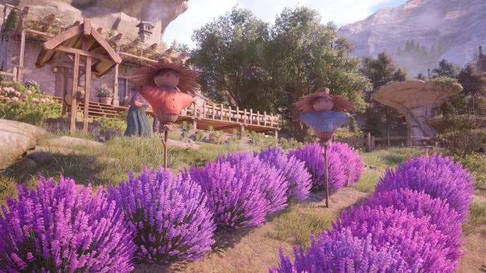 infinity nikki flying bunting forced perspective scarecrows