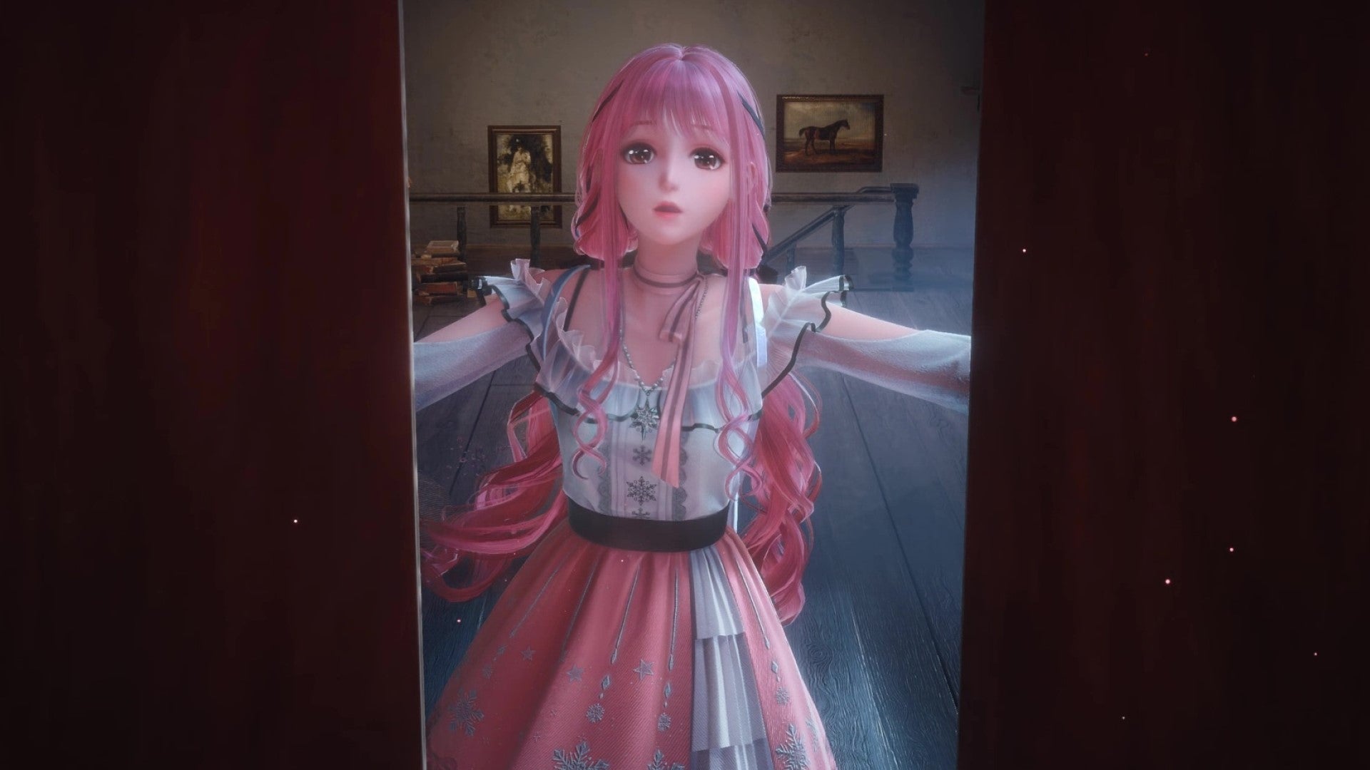 Nikki opens up a wardrobe and stares in wonder. - 1