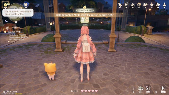 A notification saying that the Friends menu has been unlocked in Infinity Nikki.