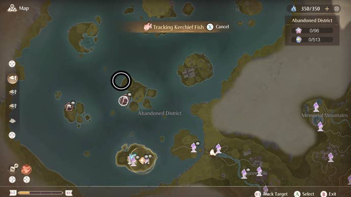 infinity nikki kerchief fish spawn location abandoned district map location