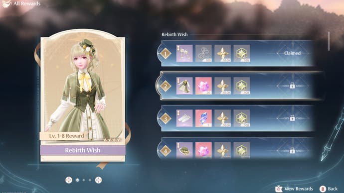 infinity nikki kilo the cadenceborn rewards menu