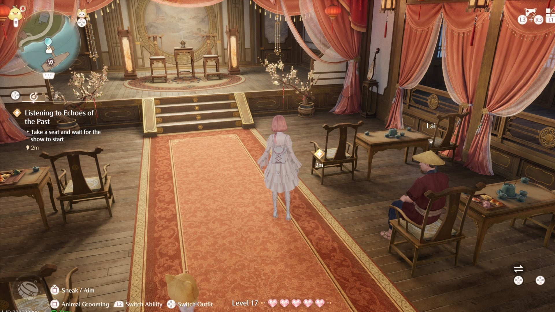 infinity nikki listening to echoes past waiting for du yubai performance