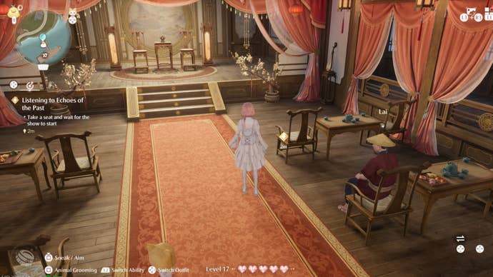 infinity nikki listening to echoes past waiting for du yubai performance