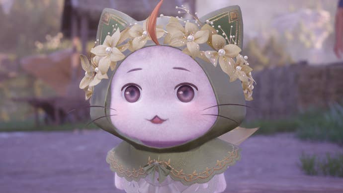 infinity nikki momo in flower headband cloak outfit