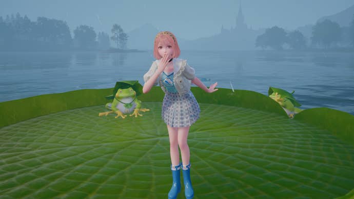 infinity nikki on croaker boat in the middle of silken lake