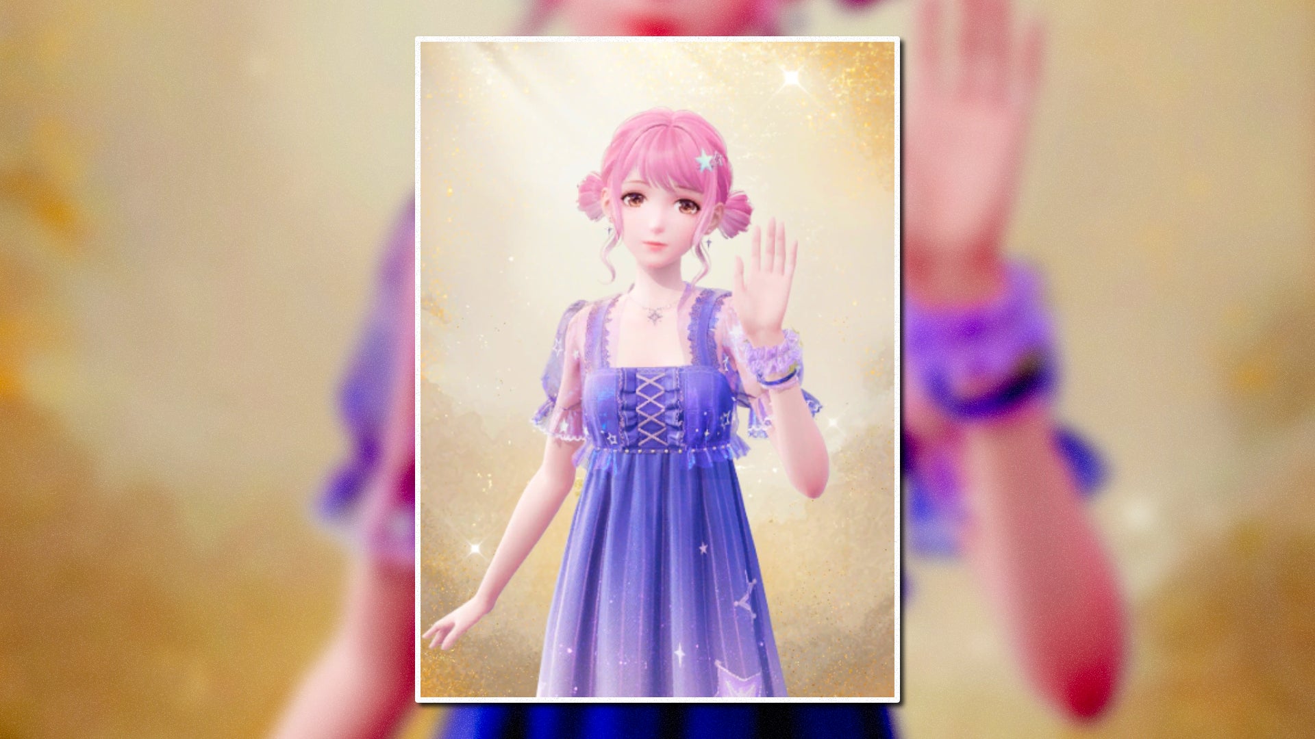 A portrait of the Searching For Dreams Outfit in Infinity Nikki in the centre of the screen against a blurred background. - 42